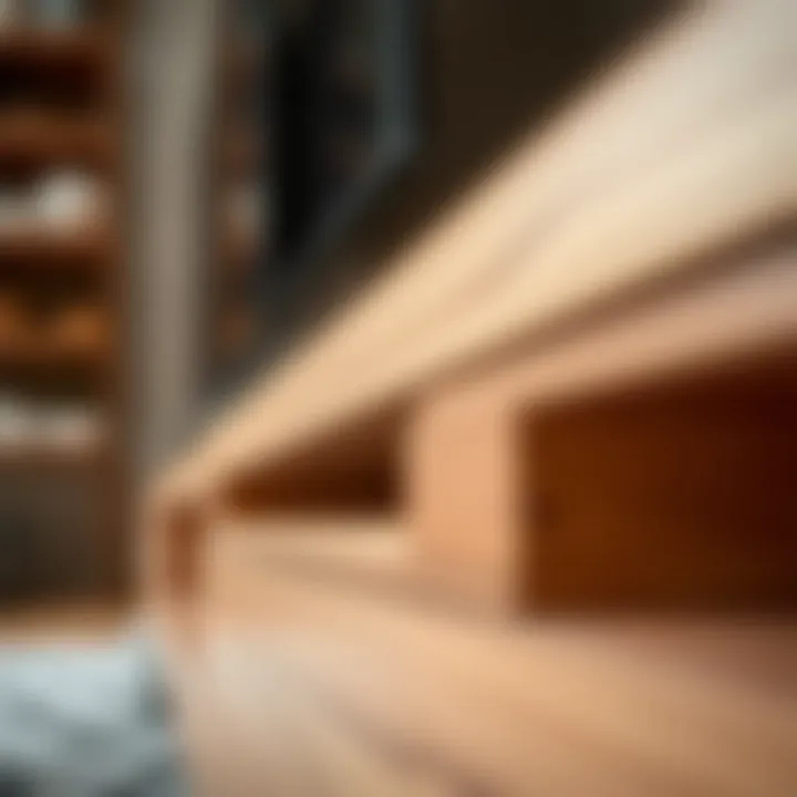 Close-up of materials used in a high-quality TV console