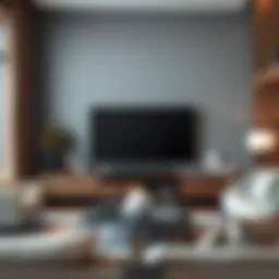 Sleek and modern assembled TV console in a stylish living room