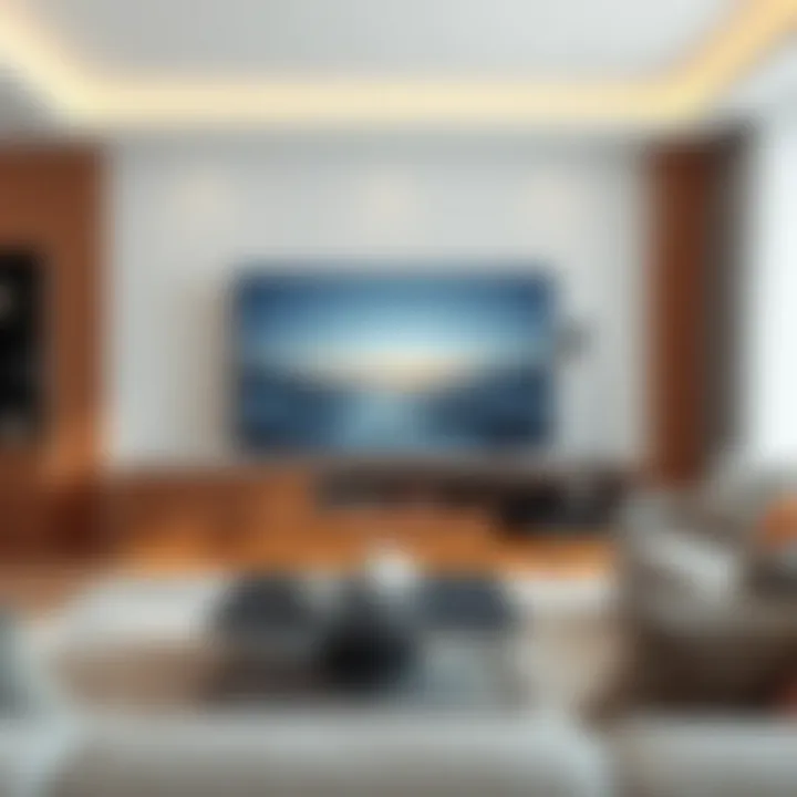 Innovative technology integration in a contemporary TV console