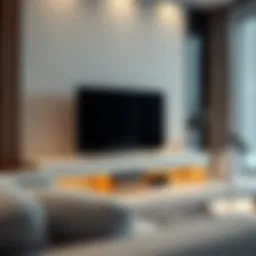 Sleek modern 86 TV stand showcasing elegant design