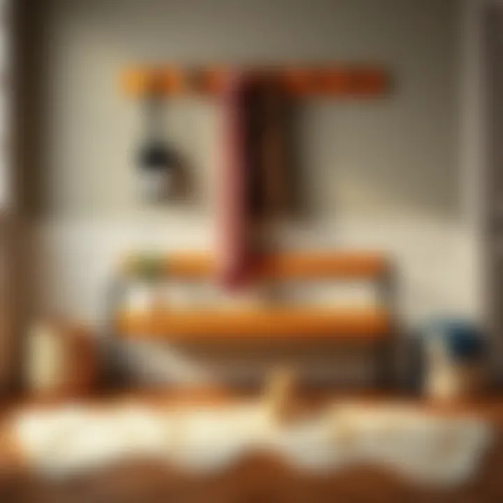 Customizable small bench coat rack with various materials