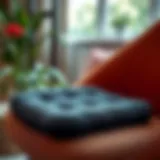 A close-up view of a high-quality ergonomic chair pad featuring a contoured design.
