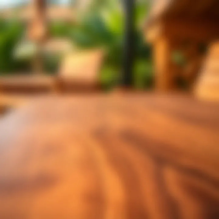 Close-up of acacia wood grain showcasing its natural beauty