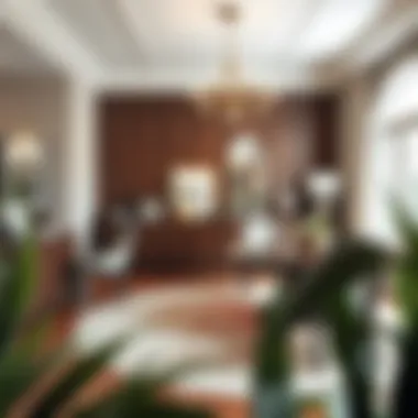 Elegant Dining Area Featuring Round Rug Elegant round rug in a contemporary dining area