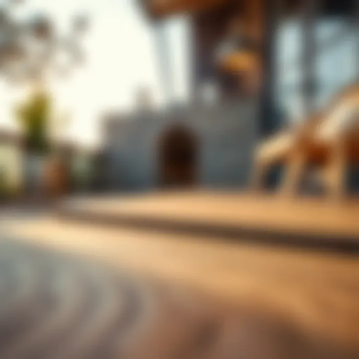 Close-up of textured wood look tiles showcasing their realistic appearance and intricate details.