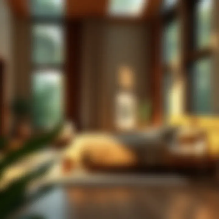 An eco-friendly bedroom with sustainable materials and natural light