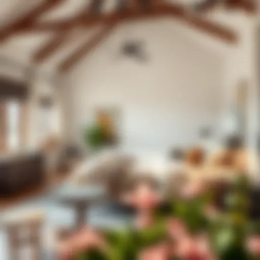 A tranquil bedroom featuring a harmonious blend of modern and rustic design elements