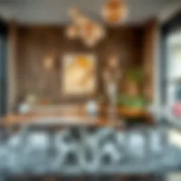 A striking artsy dining table featuring a unique abstract design