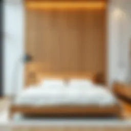 Aesthetic contemporary wooden bed frame showcasing minimalistic design