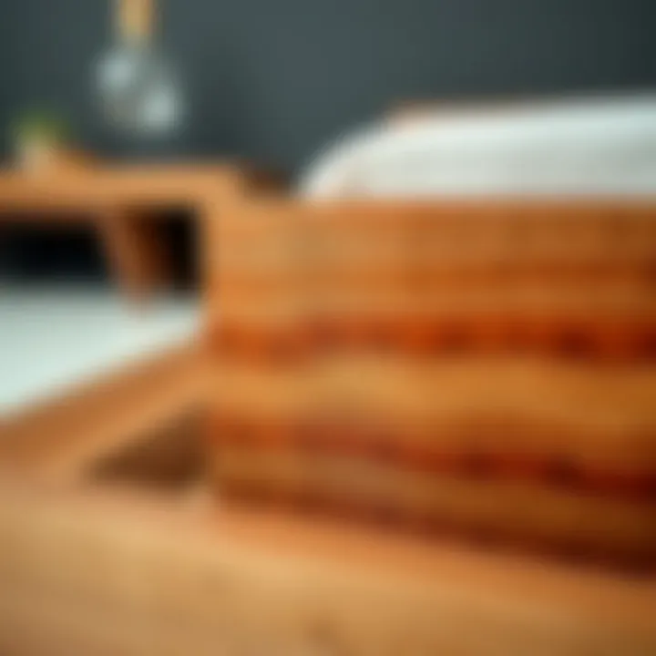 Close-up of high-quality wood grains in a bed frame