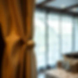 Elegant metallic curtain holdback post showcasing a modern design