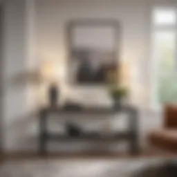 Sleek modern console table in a stylish living room setting