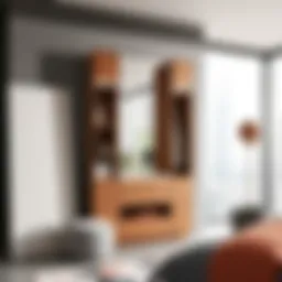 Sleek full body mirror with integrated storage compartments