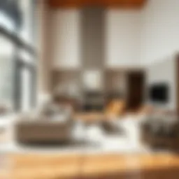 Elegant living room showcasing contemporary furniture designs