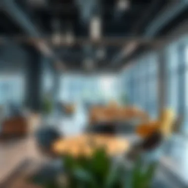 Modern Office Arrangements Stylish workspace featuring modern office furniture arrangements