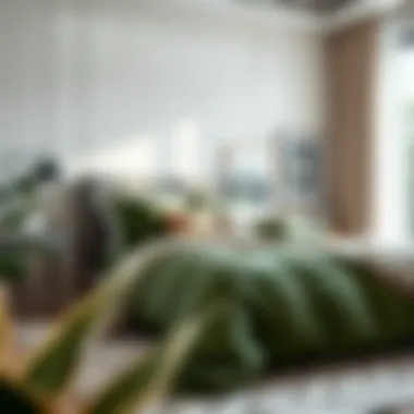 Modern Aesthetics with Green Twin XL Bedding Stylish green twin XL bedding in a modern bedroom setting