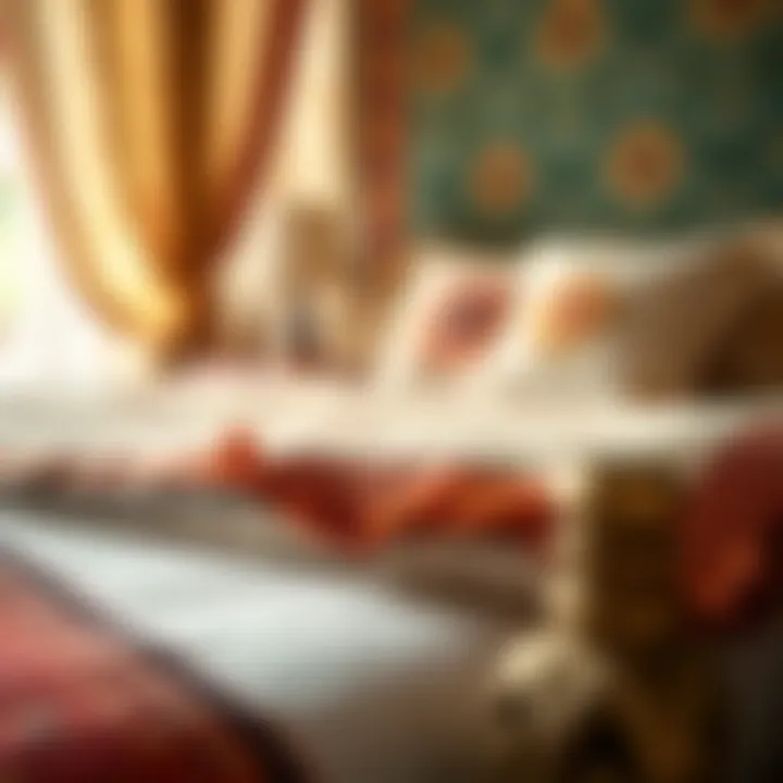 Close-up of fabric textures and materials used in Indian day beds