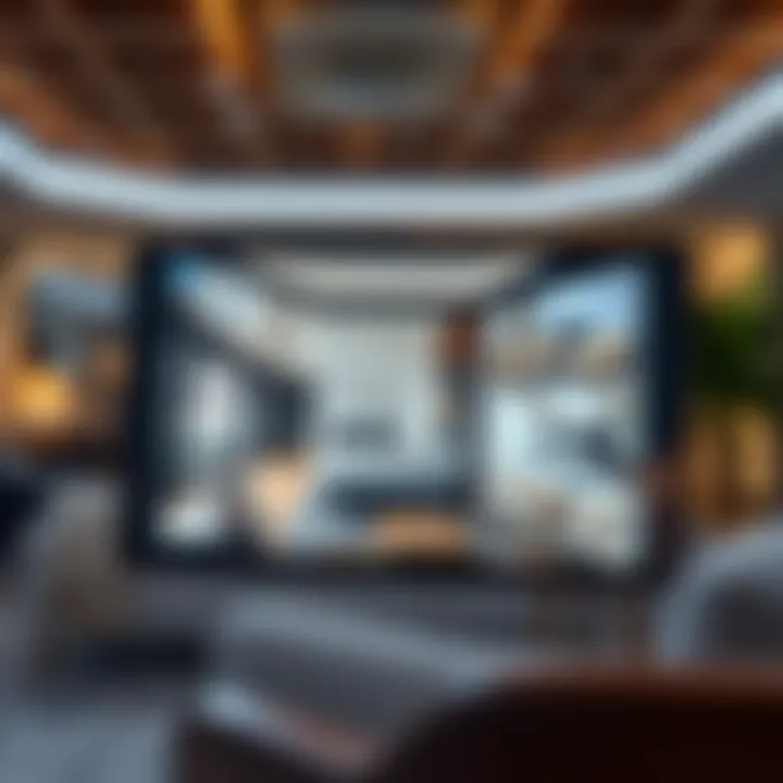 Digital design software interface displaying room designs