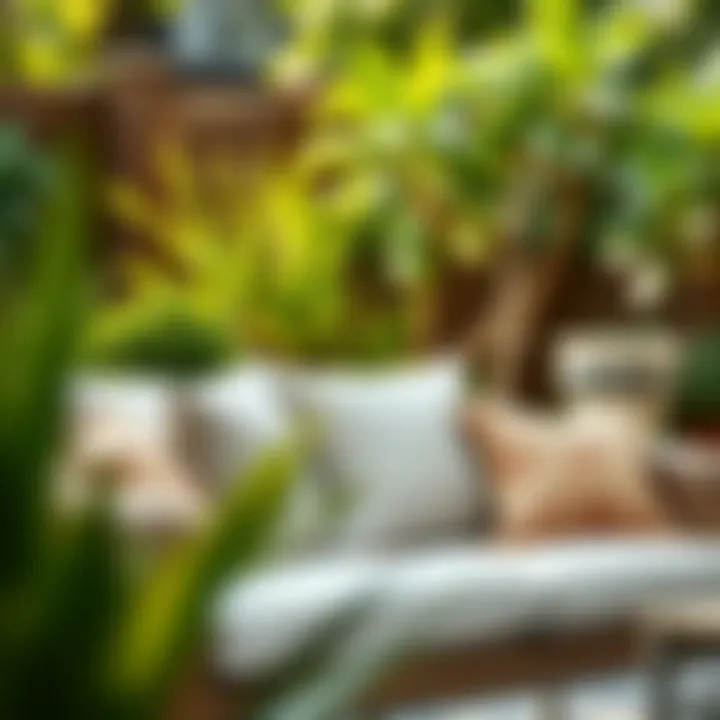 Well-maintained outdoor cushions in a garden setting