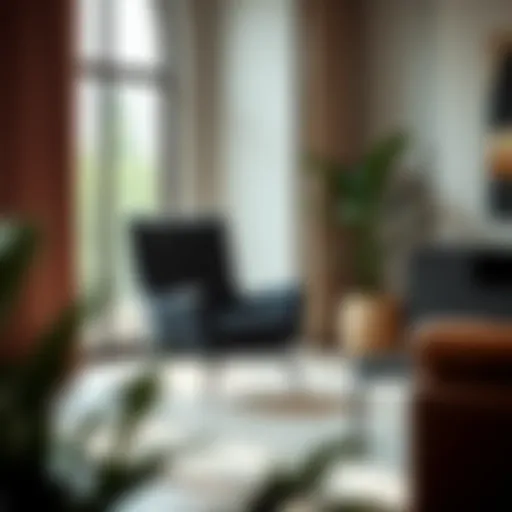 Elegant small chair in a modern living room setting