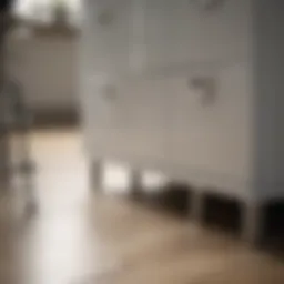 Stylish file cabinet legs in modern office