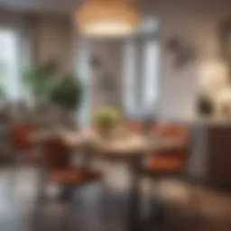 Stylish mini eating table in a modern dining area