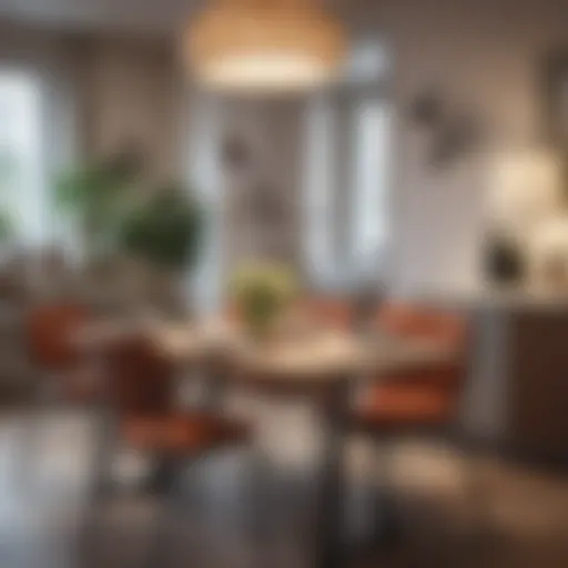 Stylish mini eating table in a modern dining area