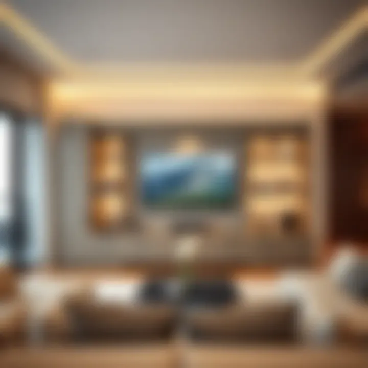 Stylish 50-inch TV cabinet in a contemporary living room