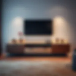 Modern 50-inch TV cabinet with sleek doors