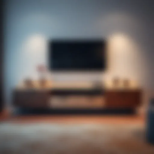 Modern 50-inch TV cabinet with sleek doors