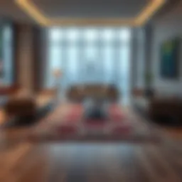 Elegant 7x10 area rug enhancing a modern living room