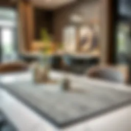 Elegant grey table mat enhancing a modern dining setting