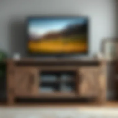 Charming Rustic TV Cabinet Rustic wooden 50-inch TV cabinet with closed storage