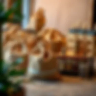 Aesthetic Arrangement of Small Burlap Bags Stylish small burlap bags arranged aesthetically