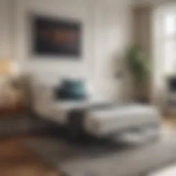 Modern folding twin bed chair in a contemporary living room