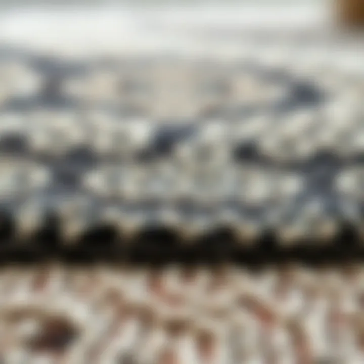Close-up of a textured 5x10 rug showcasing its material