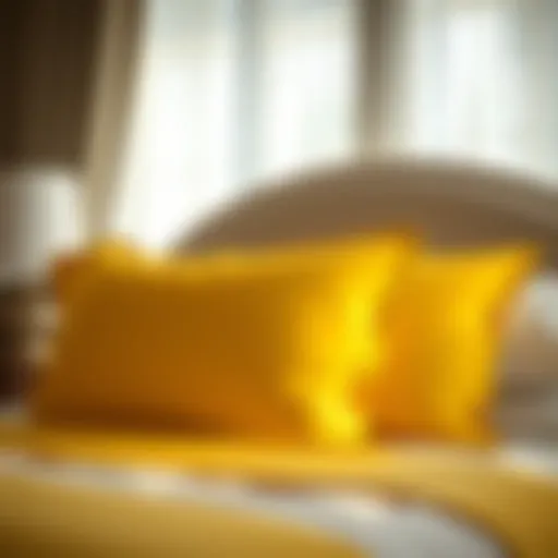 Elegant yellow euro pillow shams on a stylish bed