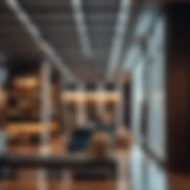 Creative use of wall strip lights in a stylish retail space