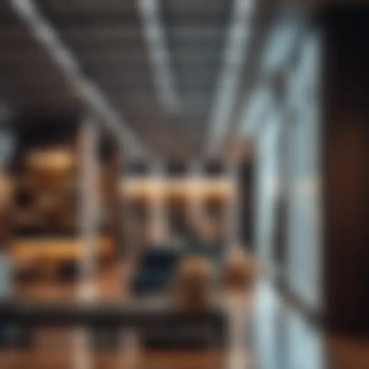 Creative use of wall strip lights in a stylish retail space