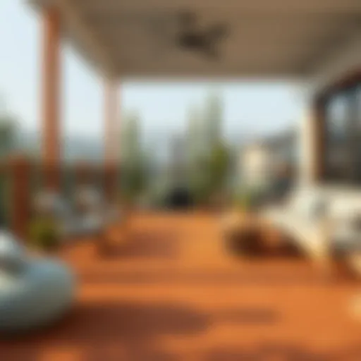 Stylish indoor outdoor carpet enhancing deck ambiance