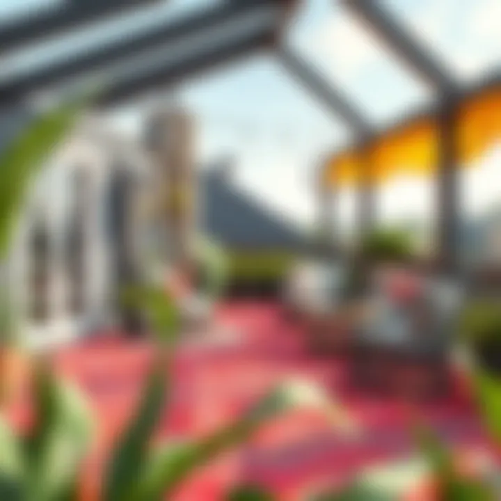 Beautifully designed deck featuring vibrant indoor outdoor carpet