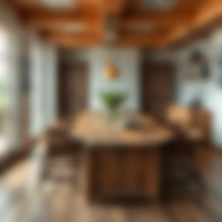 Rustic long narrow kitchen table made of reclaimed wood