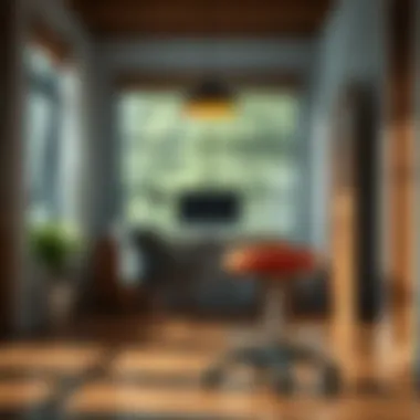 A well-designed ergonomic stool in a home office setting