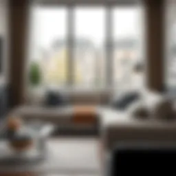 Elegant sleeper sofa in a modern small apartment setting