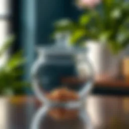 Elegant round acrylic container with a lid showcasing its design