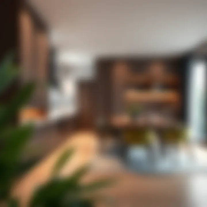 Stylish dining area with integrated storage solutions