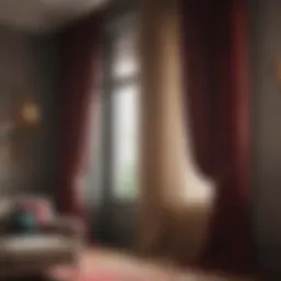 Luxurious velvet curtains in a modern living space highlighting texture and color.