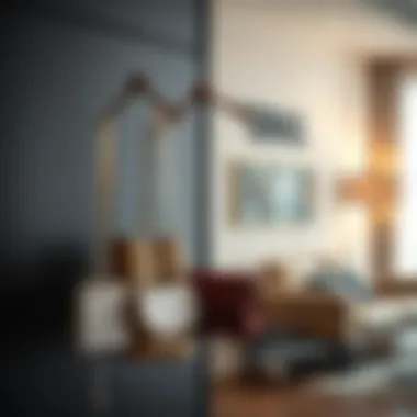 Trendy installation of accessories hangers in a contemporary setting
