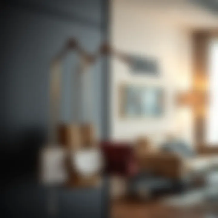 Trendy installation of accessories hangers in a contemporary setting