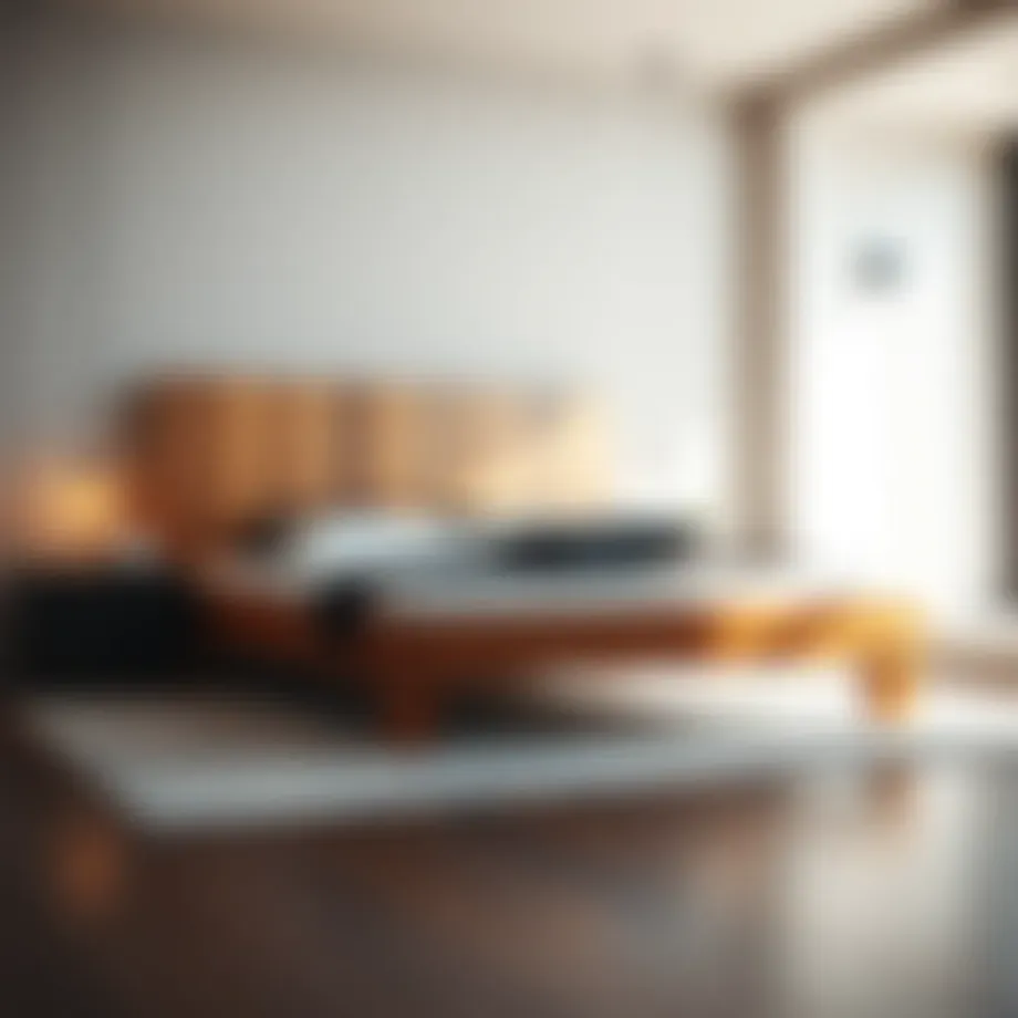 Elegant wooden platform mattress frame showcasing modern design